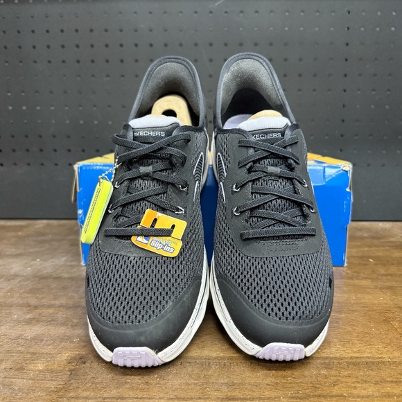 New W/ Box! Women's Skechers Go Walk Glide Step 2.0 Black Lavender Goga Size 11 - Picture 3 of 5